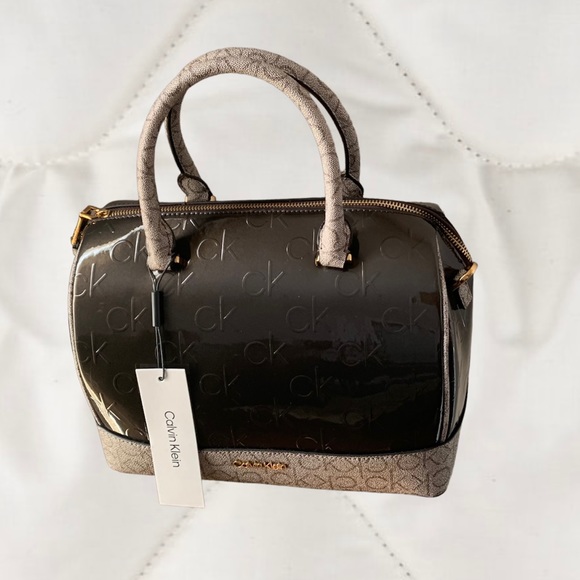 Calvin Klein Patent Satchel - Picture 2 of 5